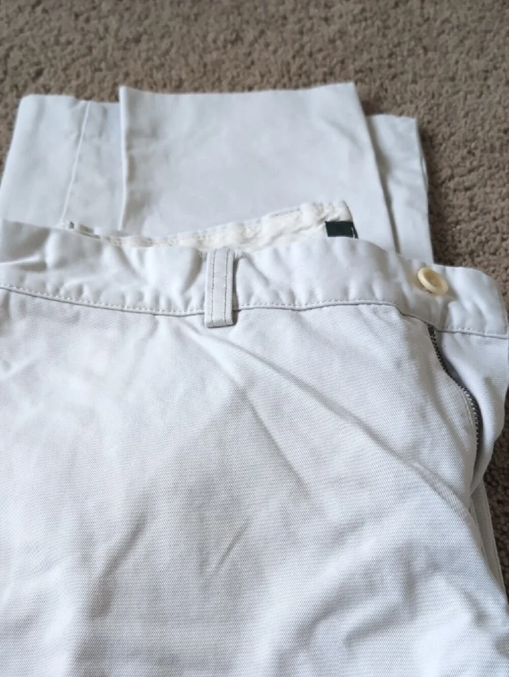 J. Crew Men’s Off-White And Dark Tan Chino Pants